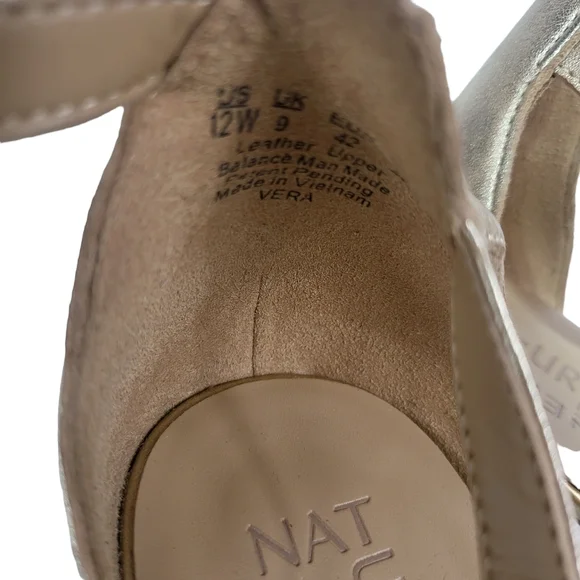 Naturalizer Vera Dress Sandals Dark Gold Leather 12 WIDE - Picture 8 of 9